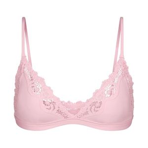 SKIMS FITS EVERYBODY LACE TRIANGLE BRALETTE | CHERRY BLOSSOM